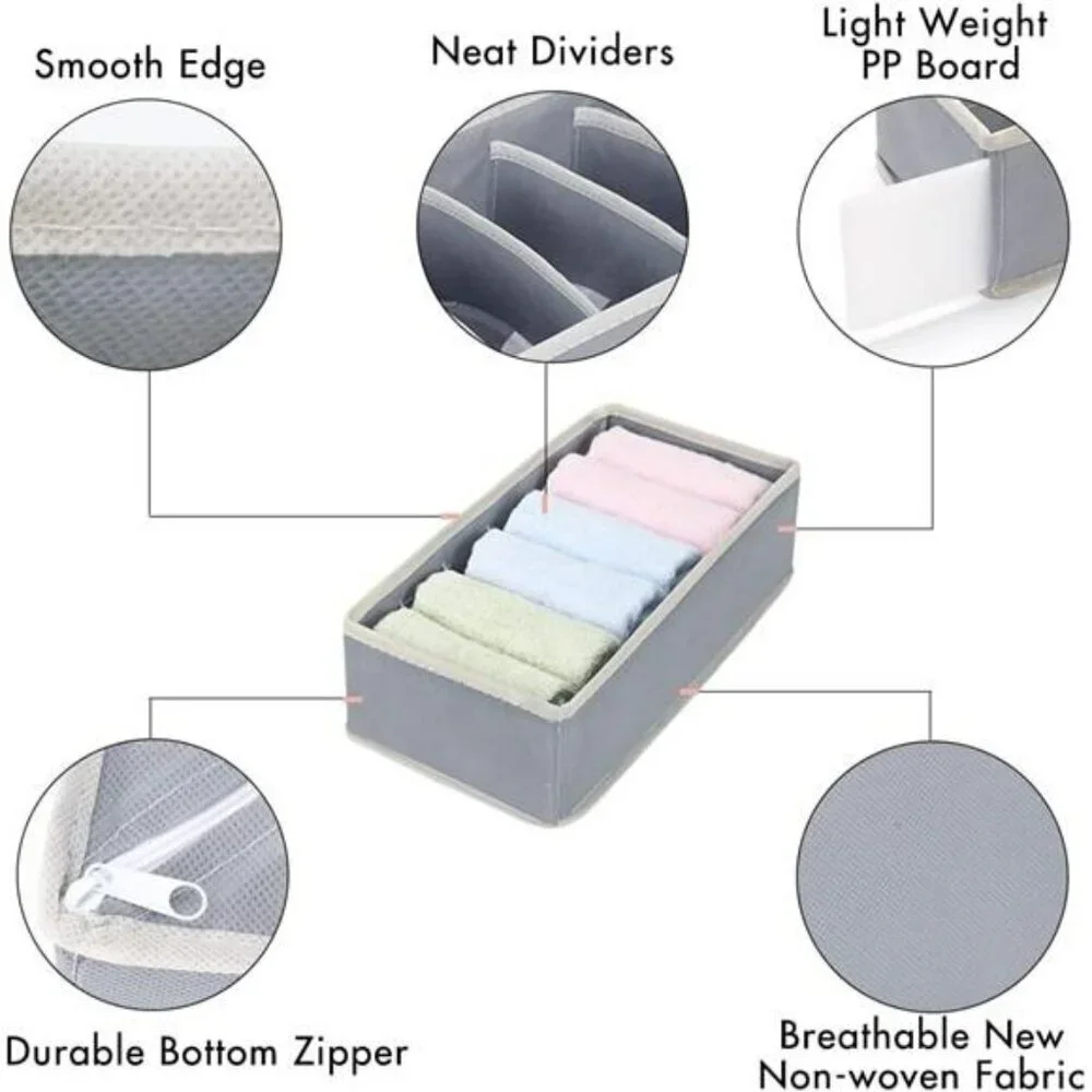 Drawer Organizers for Underwear Bras Socks Closet Storage Boxes Foldable Set